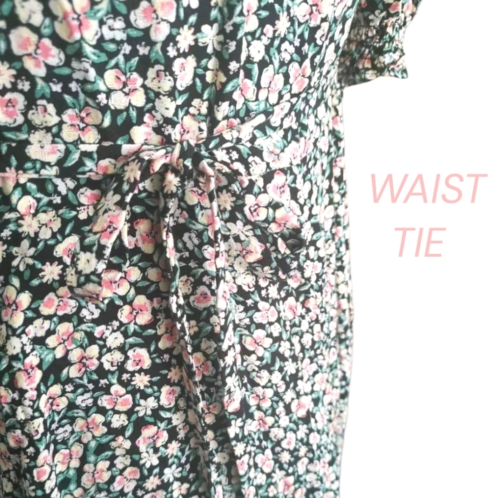 FREE PEOPLE Debbie-Jean Floral Viscose Shirtdress Short Slvs Button Front NWT SM - Picture 9 of 14